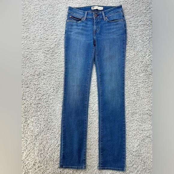 Levi's Jeans Womens 26 Mid Rise Straight Demi Curve Light Regular Wash Classic - Picture 1 of 4